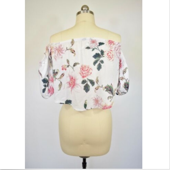 Kimchi Blue UO White Floral Off Shoulder Blouse XS - Picture 5 of 5